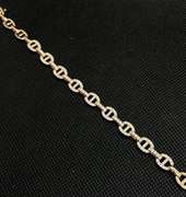 STUNNING SPARKLING 18K ROSE GOLD TRI LINK DIAMOND BRACELET