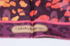 Ferragamo Cheetah Scarf with Purple Boarder