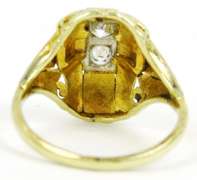 Exceptional Antique 18K Gold Diamond Ring, Size 7