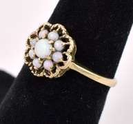 Vintage Opal Seed Ring In Yellow Gold
