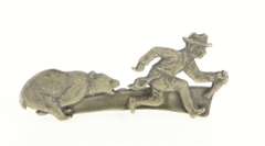 Sterling Silver Hugh Glass Bear American History Lapel Pin/Brooch