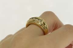 14K Yellow Gold 0.60 Ctw Five Stone Men's Diamond Wedding Ring