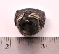 Amazing Vintage Style 12.81CTS Black Onyx Ring in Sterling Silver