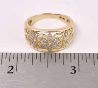 Glittery Diamond Ring In 14KT Yellow Gold