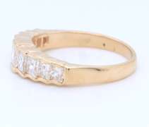 Dazzling Yellow Gold Princess Cut Diamond Band