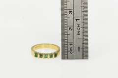 14K Yellow Gold Natural Emerald Classic Wedding Band Ring
