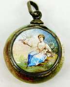 C. 1875 Austrian Sterling Enamel Vinaigrette