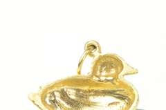 14K Yellow Gold 3D Duck Mallard Aquatic Bird Charm/Pendant