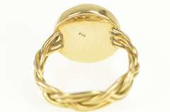 14K Yellow Gold Mabe Pearl 12.8mm Braid Woven Band Ring