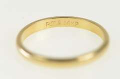 14K Yellow Gold 2.3mm Classic Simple Rounded Wedding Band Ring