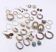 Group Lot of Vintage 925 Sterling Silver Earrings