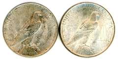 Two Different Peace Silver Dollars: 1922 & 1923