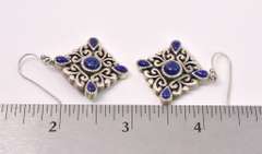 Lovely Blue Stone Dangle Earrings In Sterling Silver