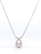 925 Sterling Silver approximate 0.4ctw Diamond Loop Pendant on Chain