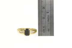 10K Yellow Gold Black Onyx Cubic Zirconia Vintage Statement Ring