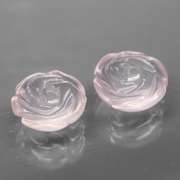 Translucent! 3.68ct pale pink Quartz flower carvings