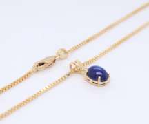 Precious Synthetic Star Sapphire and Diamond Pendant on Chain with Earrings Set