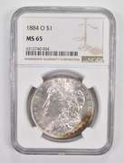 MS65 1884-O Morgan Silver Dollar - Graded NGC INSANE Color