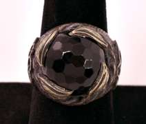 Amazing Vintage Style 12.81CTS Black Onyx Ring in Sterling Silver