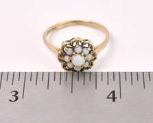 Vintage Opal Seed Ring In Yellow Gold