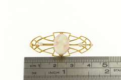 10K Yellow Gold Victorian Coral Cameo Seed Pearl Ornate Pin/Brooch