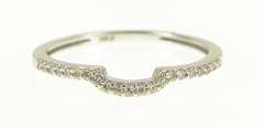 10K White Gold Curved Contour Diamond Wedding Band Ring