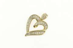 10K Yellow Gold 0.25 Ctw Diamond Heart Classic Love Vintage Pendant