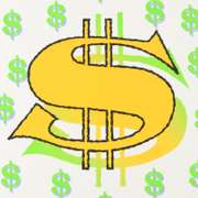 Dollar Sign (White) by Steve Kaufman (1960-2010)