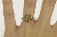 14K Yellow Gold 1.00 Ctw Classic Diamond Vintage Cluster Ring