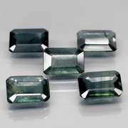 Rich 5.14ct 5 piece green Sapphire set -heated only!