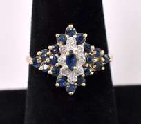 Fascinating Blue Sapphire with Diamonds In Yellow Gold