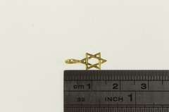 14K Yellow Gold Star of David Jewish Faith Symbol Charm/Pendant