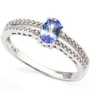 1/2 CT GENUINE TANZANITE SILVER RING
