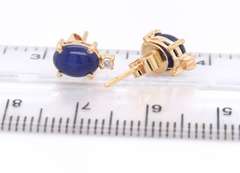 Precious Synthetic Star Sapphire and Diamond Pendant on Chain with Earrings Set