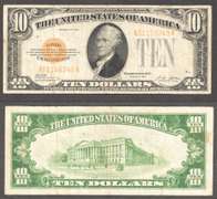 $10 1928 Gold Certificate Fr. 2400 Payable in Gold Very Fine