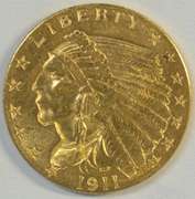 Choice BU 1911 US $2.50 Indian Gold Piece. Investment quality