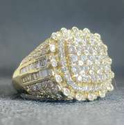 5.46 CARATS T.W. MENS DIAMOND CHAMPIONSHIP PINKY RING IN 14K YELLOW GOLD
