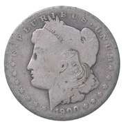 1900-O Morgan Silver Dollar R.B. Wick Top Hat Counterstamp