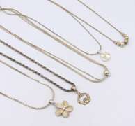 Group Lot of 5 Vintage 925 Sterling Silver Necklaces