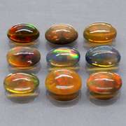 Excellent 4.46ct 9 piece Ethiopian black opal set