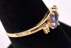 Amazing Purple Amethyst 14K Gold Ring