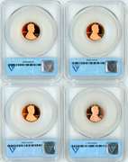 4 Different Lincoln Shield Cents in ANACS PR70 DCAM