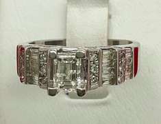 CERTIFIED 14K WHITE GOLD AND DIAMOND RING