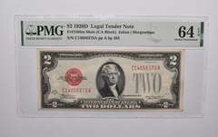 PMG 64 EPQ $2 1928-D US Legal Tender FR#1505m Mule (CA Block) Red Seal