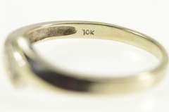 10K White Gold Three Stone Diamond Bypass Band Ring