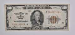 1929 $100 Richmond, VA United States National Currency Note