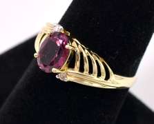 Vibrant Rhodolite Garnet Ring In 14K Gold