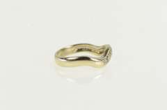 14K Yellow Gold Wavy Diamond Curvy Wedding Band Ring