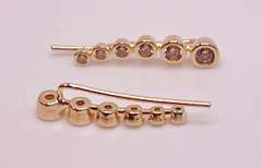 14kt Solid Yellow Gold & Diamond Earrings