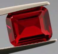 Emerald cut created 2.72ct Cherry Red Ruby